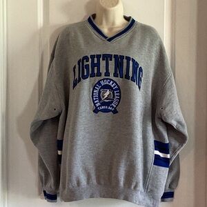 Vintage Embroidered LEE Tampa Bay Lightning Bolts V-neck Sweatshirt Wm.M